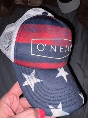 O'Neill Navy & Red Striped Stars Trucker Hat